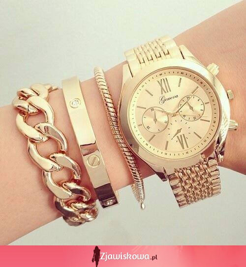 Złoty, elegancki zegarek