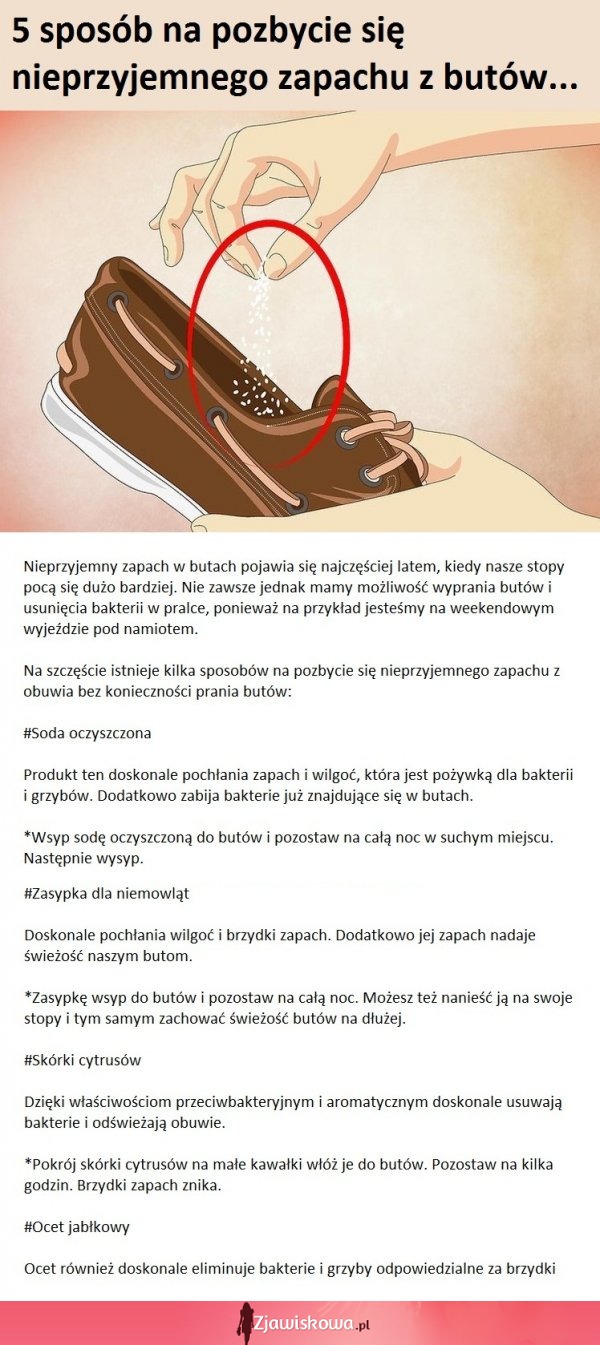 5 sposobów na pozbycie się nieprzyjemnego zapachu z butów