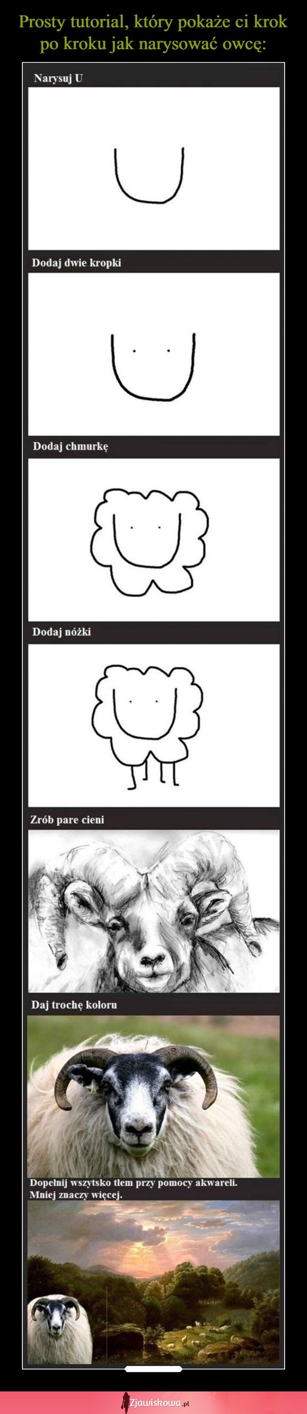 Prosty tutorial, który pokaże Ci jak narysować owcę... To takie proste!