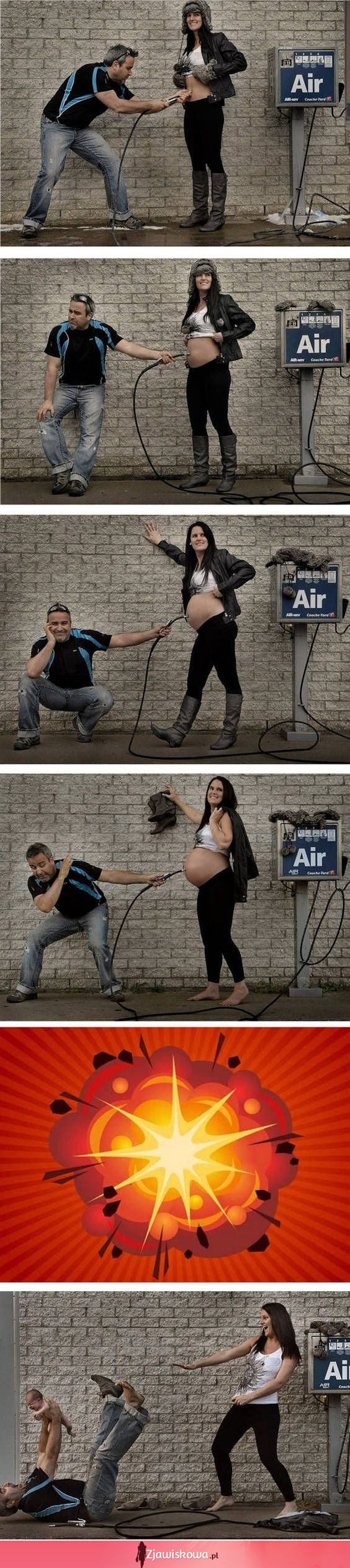 Jak w zabawny sposób przedstawić ciążę na fotografiach :D Świetny pomysł!
